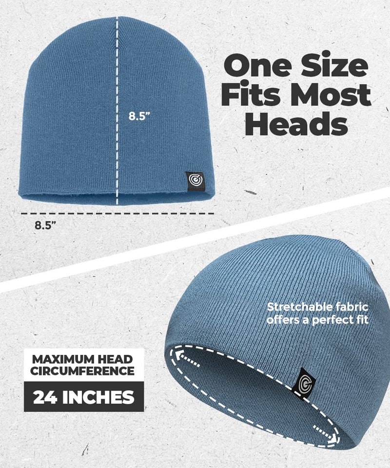 Revony Original Beanie Cap - Soft Knit Beanie Hat - Warm and Durable (Blue Denim) - Image 5